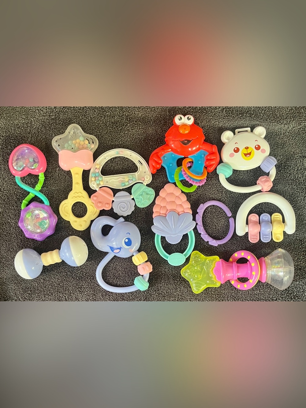 Baby Rattle and Teether Toy Lot 11 Pieces including Elmo